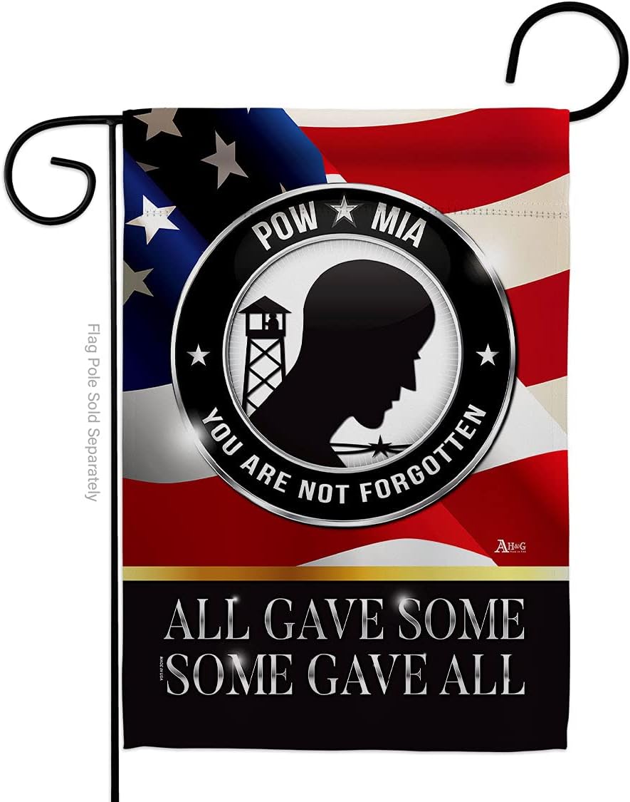 Bandera jardín texto «Not Forgotten POW MIA» decoración