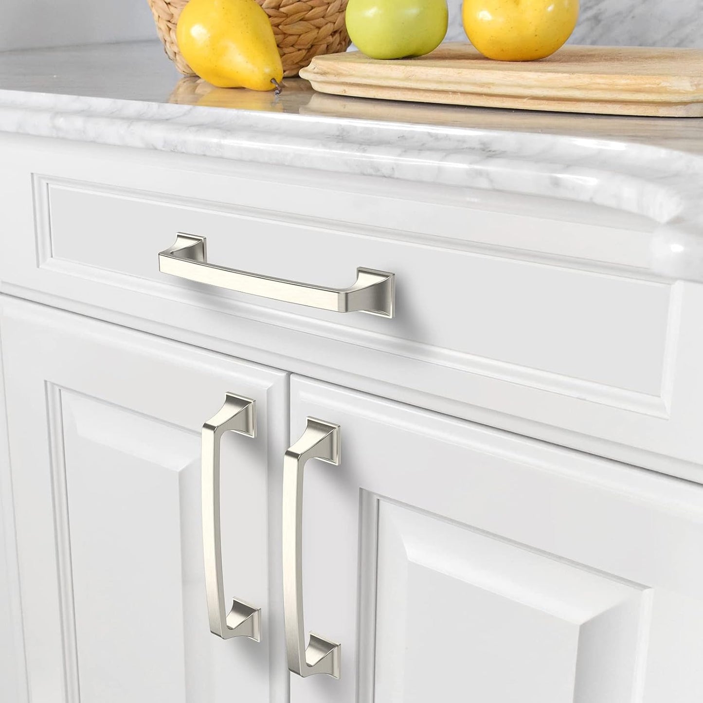 30 Manijas Níquel Satinado 5pulg para Gabinete Cocina