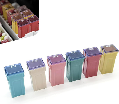 Set 6 fusibles cuadrados 20A-60A color codificado