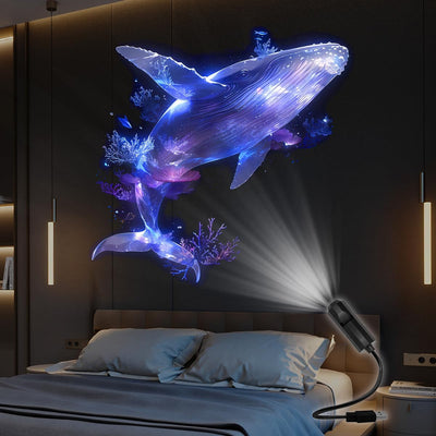 Luz nocturna LED proyecta patrones marinos y mariposas