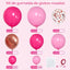 Kit guirnalda globos rosados y confeti oro rosa para fiestas