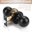Pomos negros puerta armario interior sin llave set 6