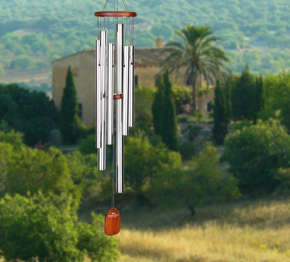 Campanilla viento plateada para jardín 33" Adagio