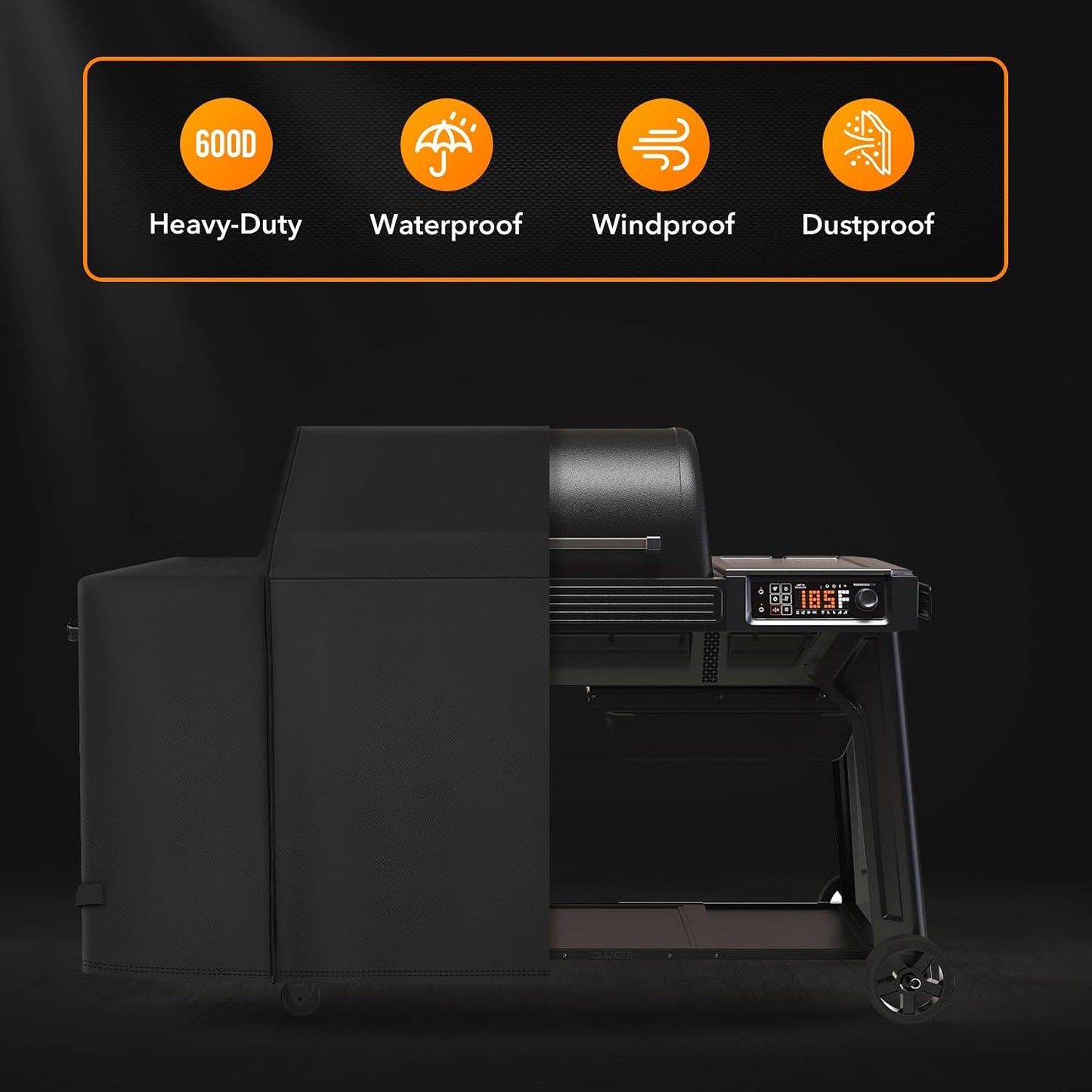 Cubierta poliéster 600D para parrilla Traeger Woodridge Pro