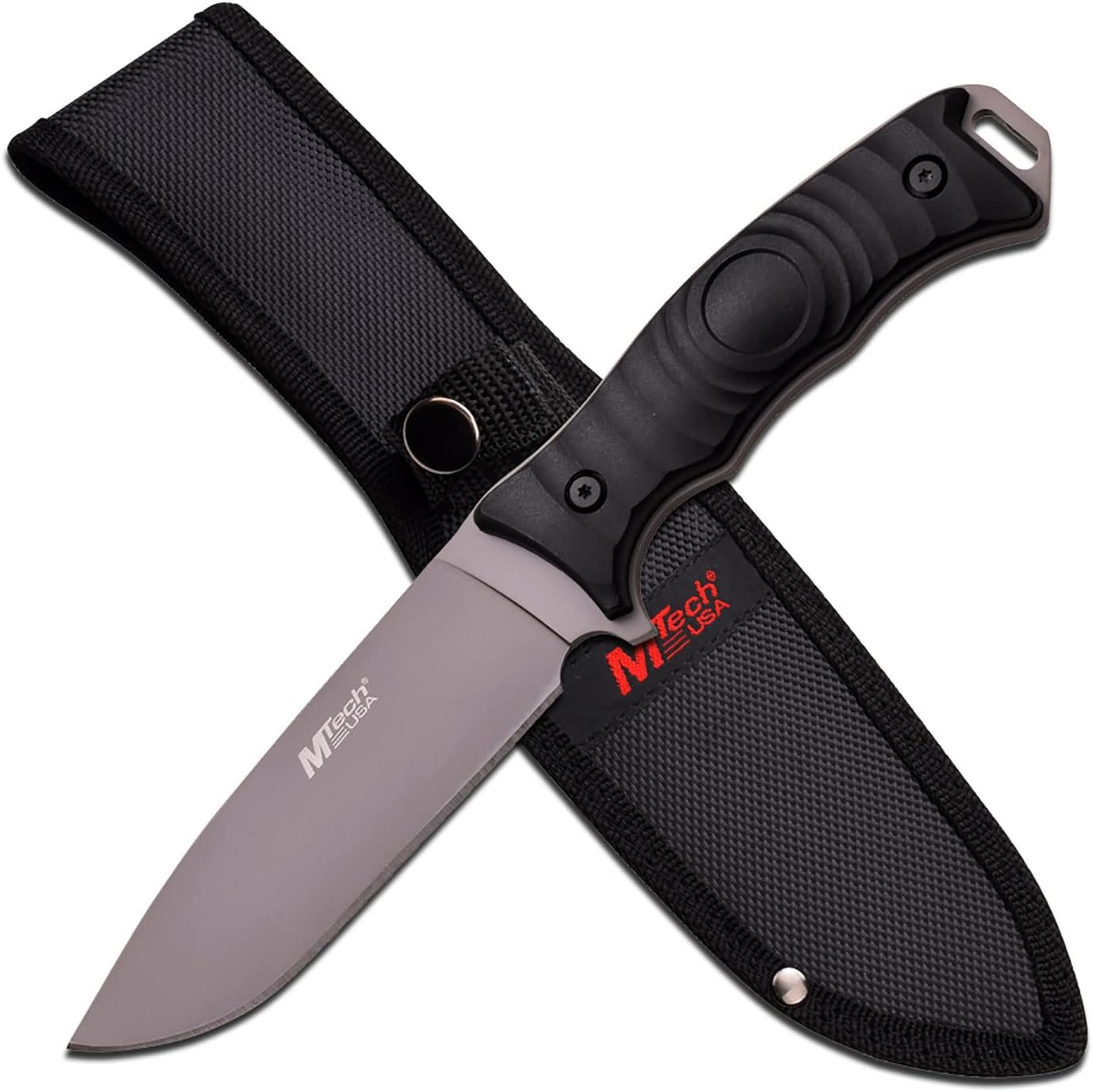 Cuchillo fijo 10" gris titanio mango negro