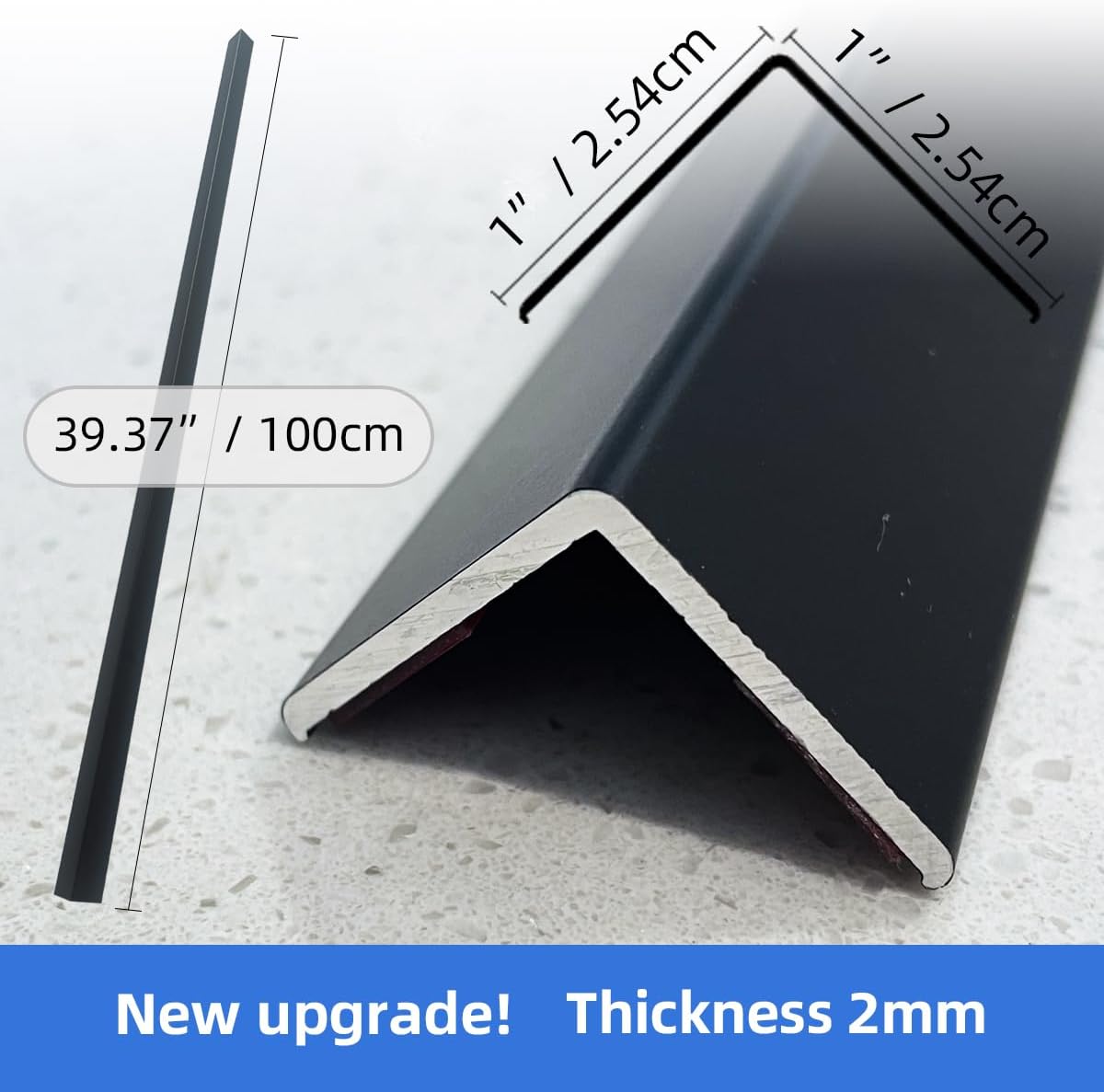 4 Protectores esquina aluminio para puerta pared negro