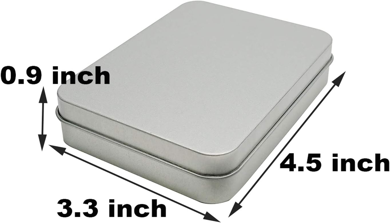 6 Pzas Contenedor Metal Bisagra 4.5x3.3" Color Plateado
