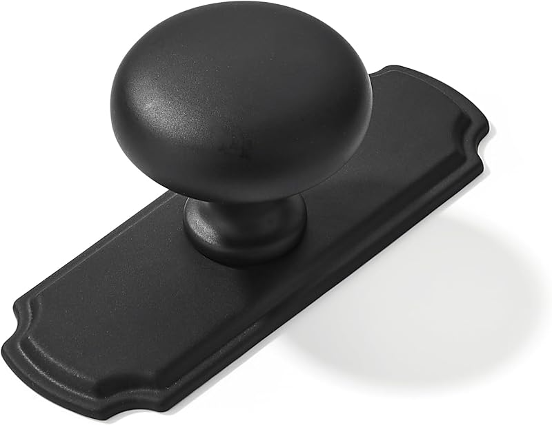 10 Placas traseras pomos gabinete 1-1/4" negro mate vintage