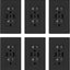 Tomacorrientes pared USB 3 puertos C 20 A negros