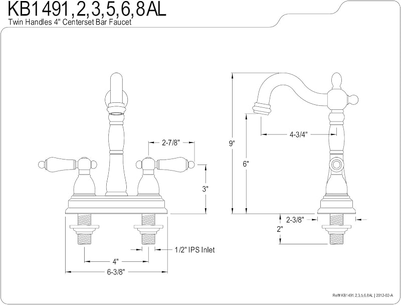 Grifo barra bronce aceitado 4.7pulg