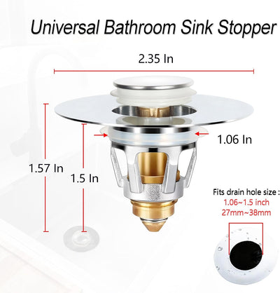 Tapón fregadero baño con recogedor pelo 1.06-1.5pulg