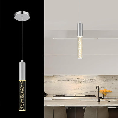 Lámpara colgante LED cristal burbujas 3 colores para cocina comedor