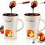 Juego tazas fondue cerámica para velas té con tenedor
