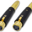 Adaptador XLR hembra a TRS 1/4 pulg chapado oro paquete 2 negro