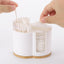 Dispensador hisopos algodón 2 rejillas plástico blanco
