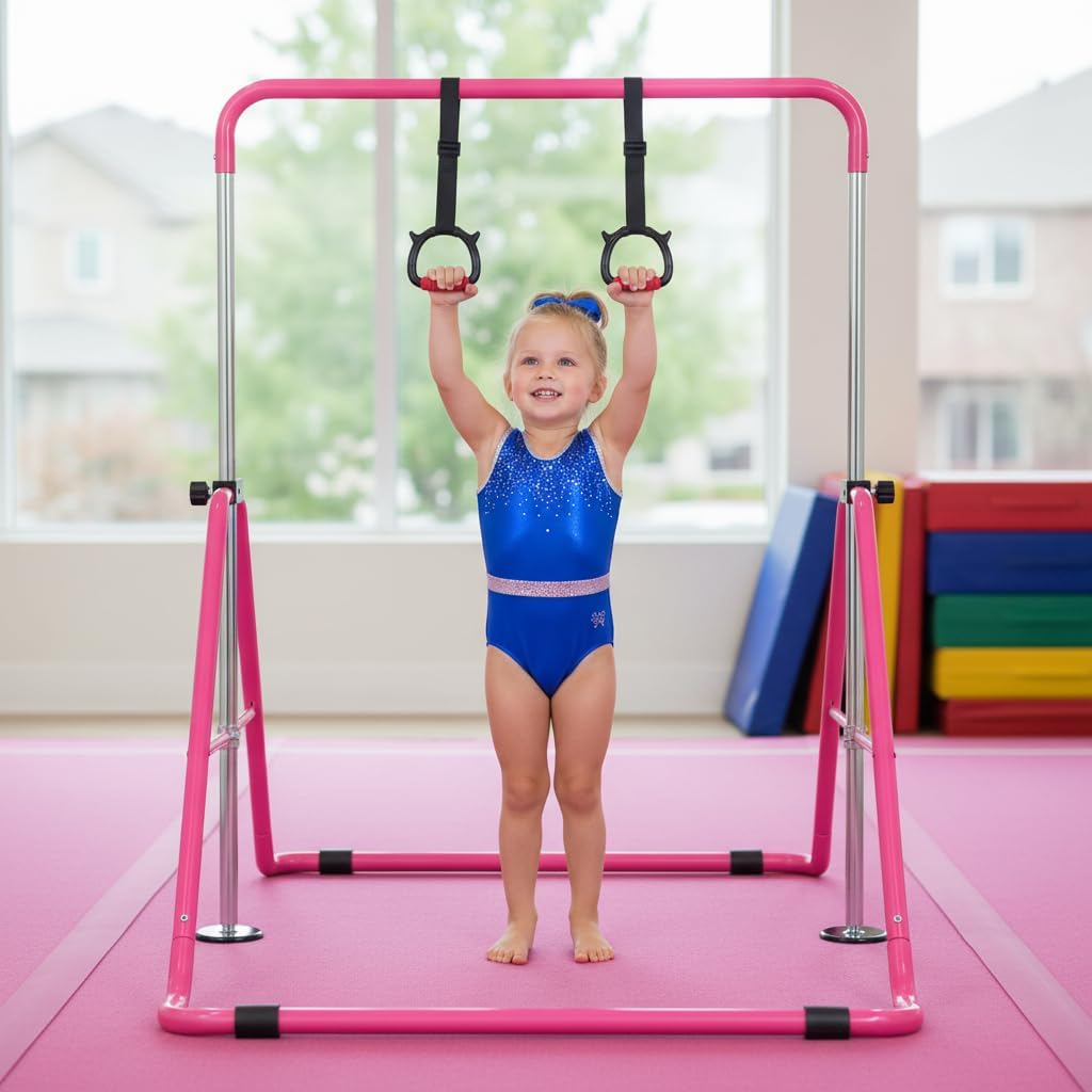 Barra gimnasia plegable para niños ajustable expandible