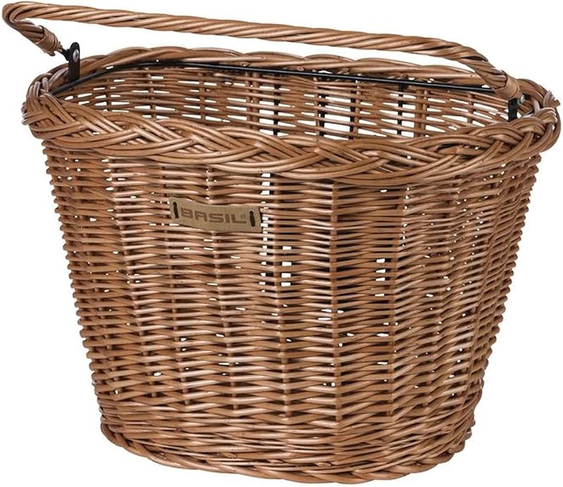 Cesta de rueda wicker para bicicleta color marrón