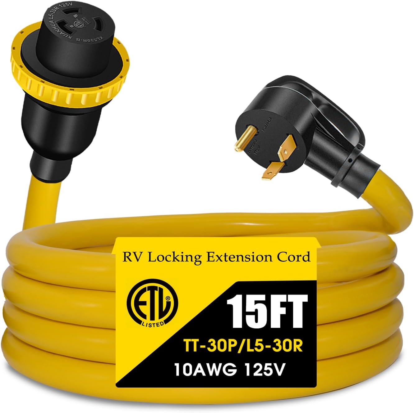 Cable extensión RV 30A 15pies NEMA TT-30P a L5-30R
