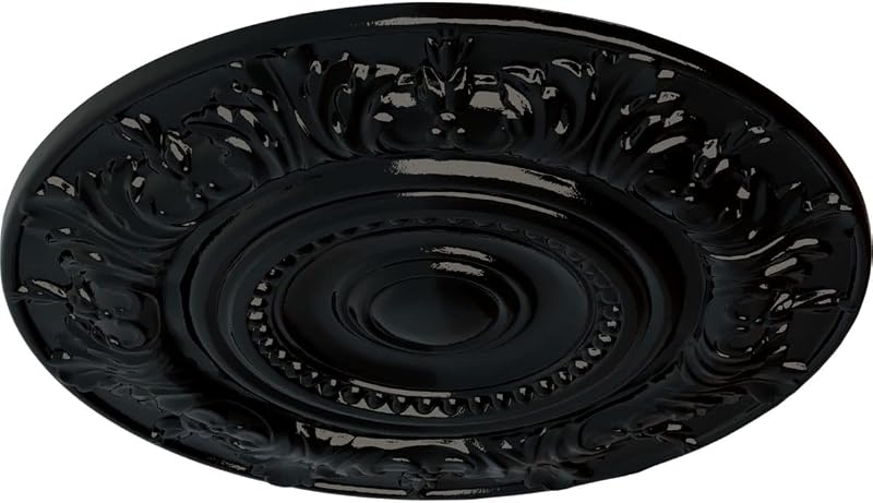 Medallón techo 20 7/8pulg perla negra pintada