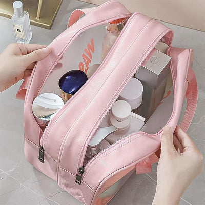 Neceser viaje PVC transparente capacidad grande blanco