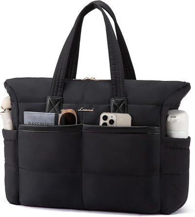 Bolsa tote acolchada con bolsillos para laptop
