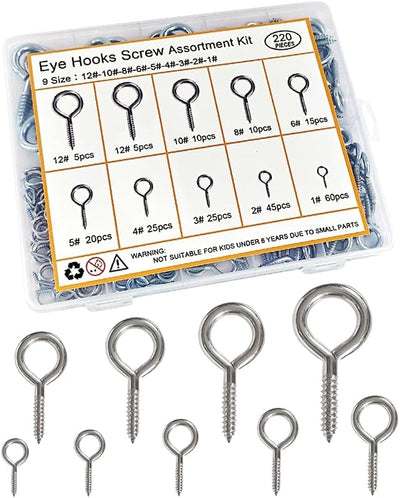 220 Ganchos Metal para Ojos y Ojales