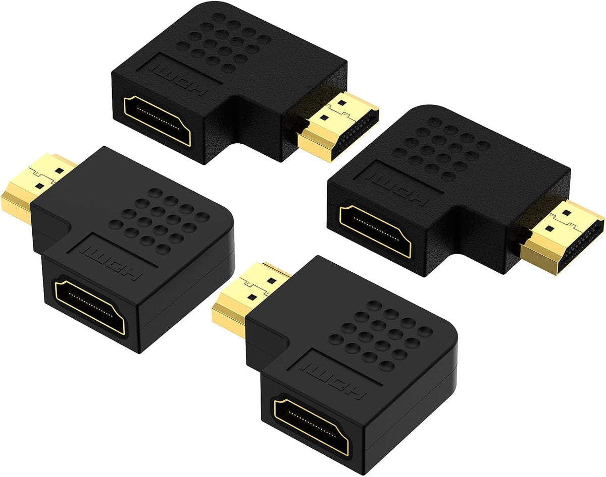 Adaptador HDMI 90/270 grados 4 pzas macho hembra 4K