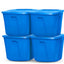 4 Contenedores Plástico 18gal Azul Apilables Almacenamiento