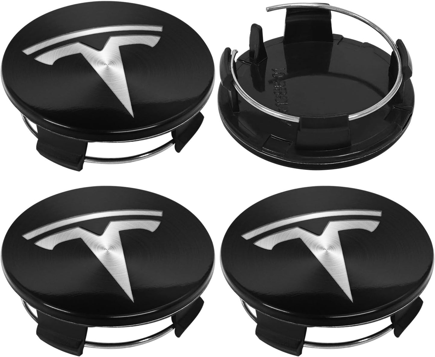 Set 4 tapacubos Tesla Model 3 Y 56mm cubiertas negras