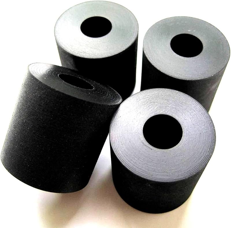 4 Espaciadores Neopreno Negro 1x3/8x1 Pulg Hogar Industrial