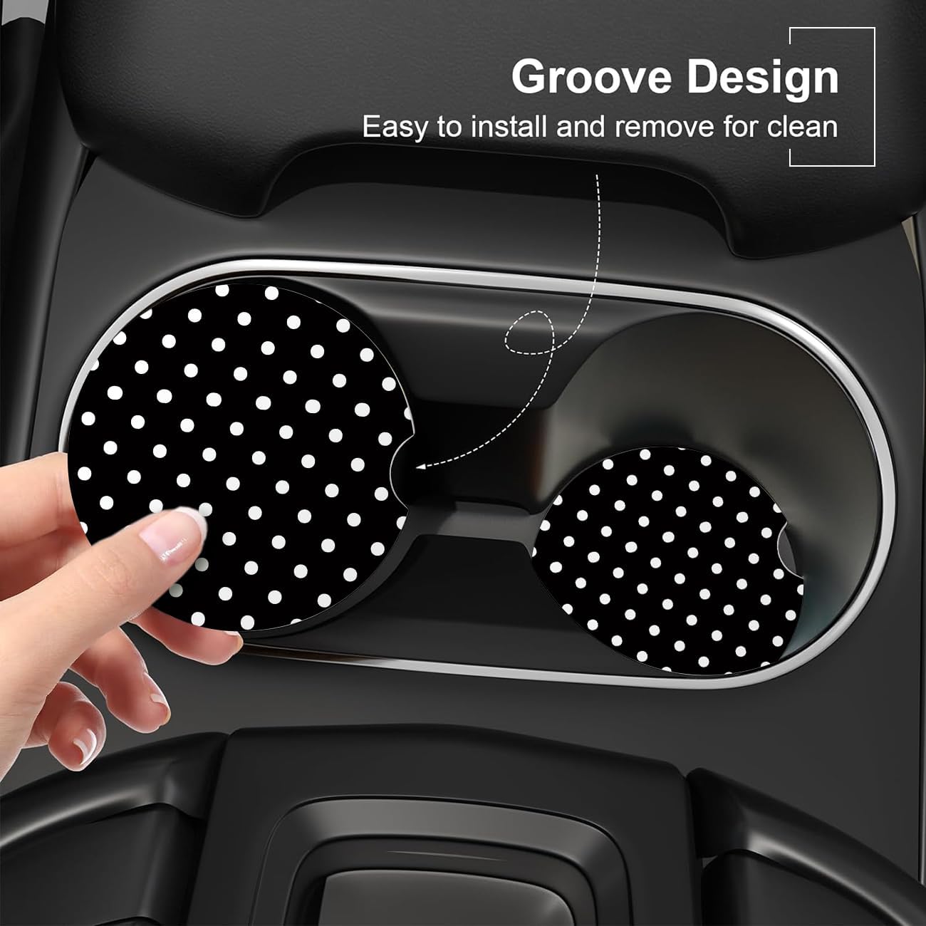 Set 2 posavasos cerámica coche negro azabache
