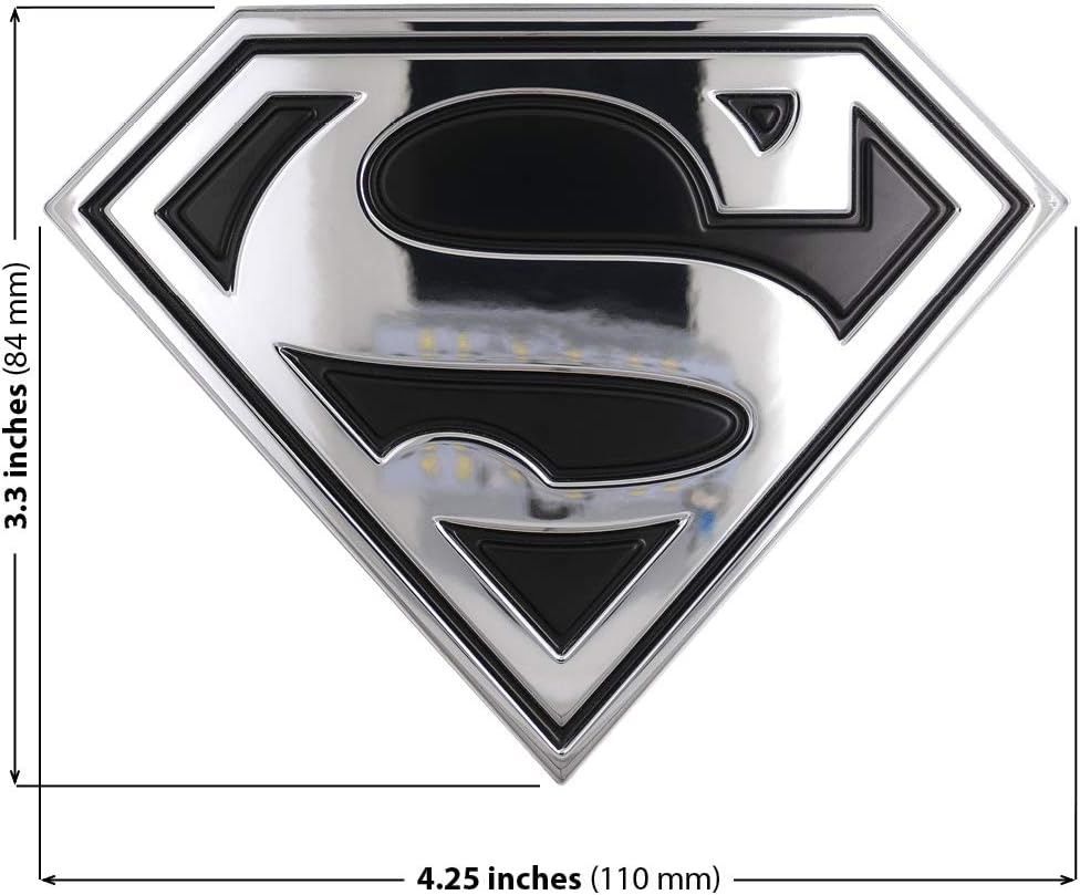 Insignia coche Superman logotipo clásico negro cromado