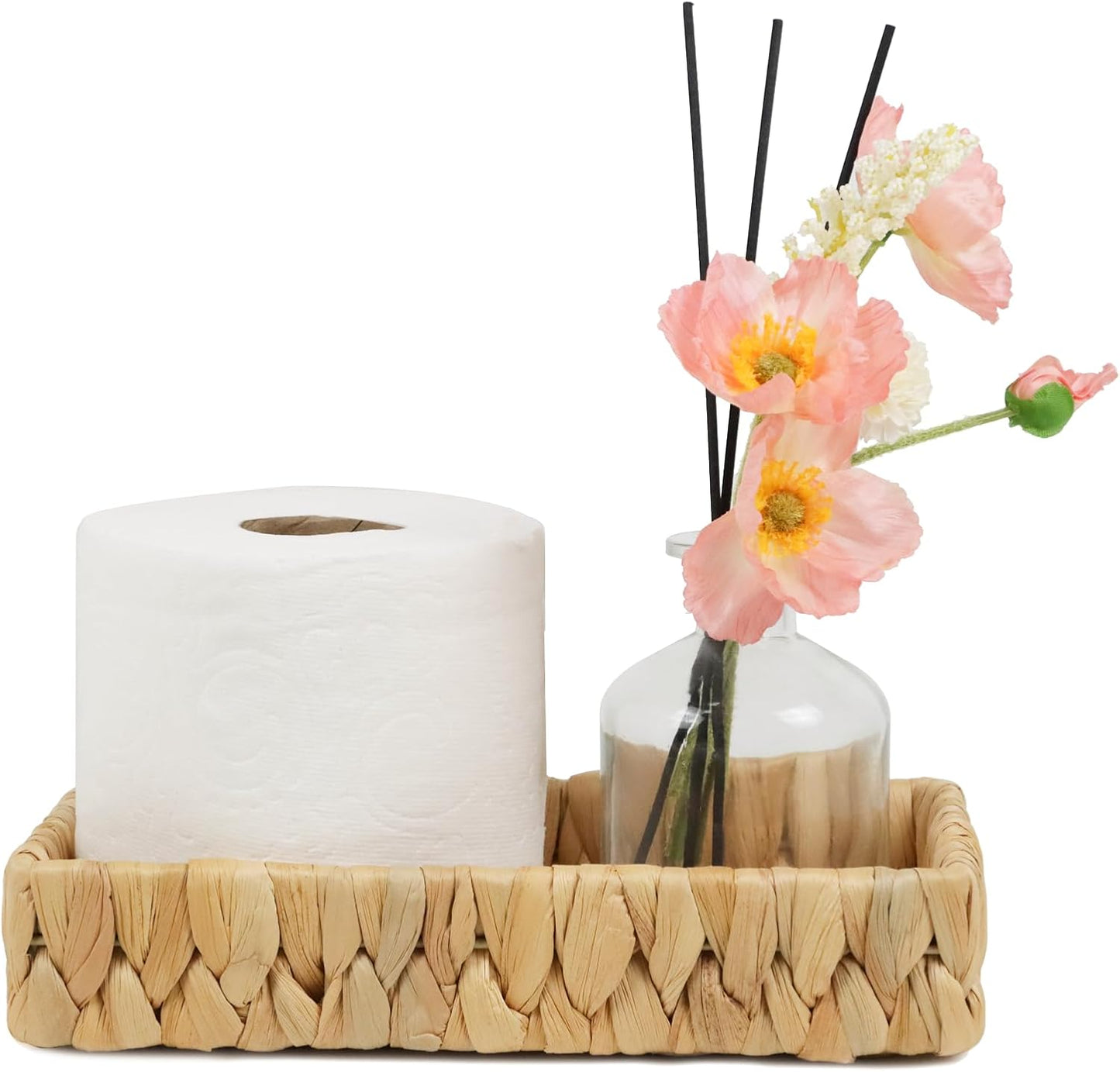 Bandeja encimera baño cesta jacinto 10" mimbre decoración