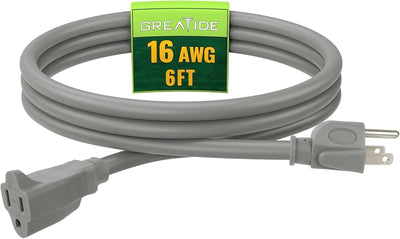 Alargador cable 6ft impermeable 16/3 gris 3 clavijas