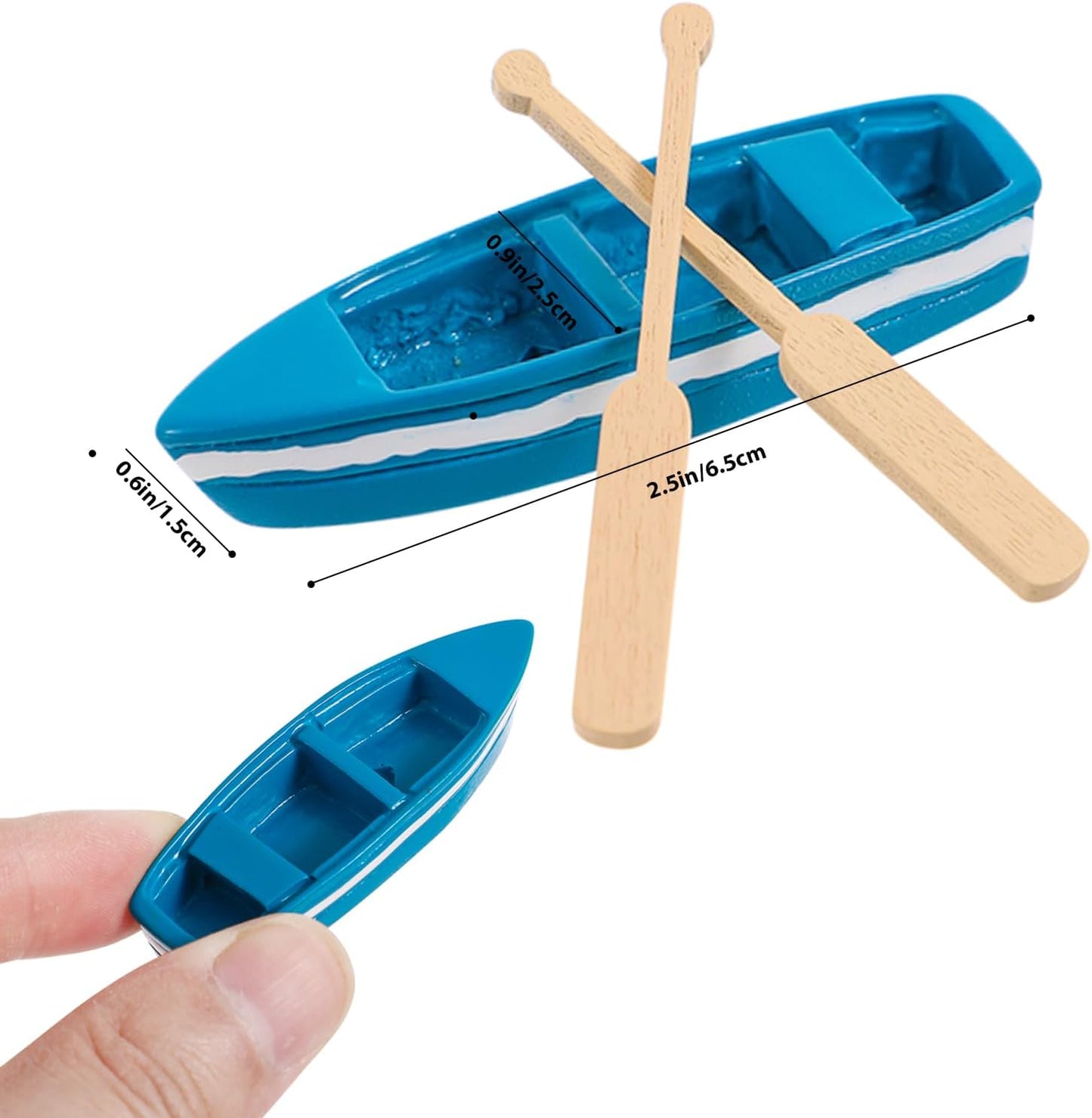 8 Juegos Mini Bote Remos Resina Accesorios Jardín Hadas