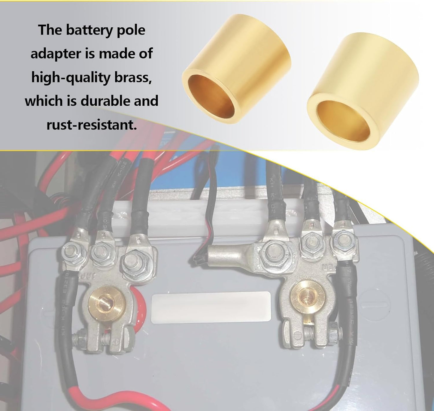Conector batería M8 latón positivo/negativo abrazaderas