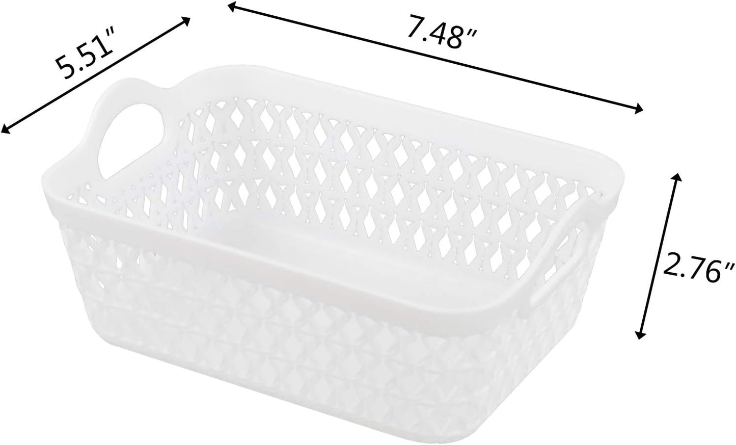 12 Cestas Almacenamiento Plástico Escritorio Blanco