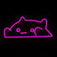 Letrero neón LED rosa forma gato USB decoración dormitorio