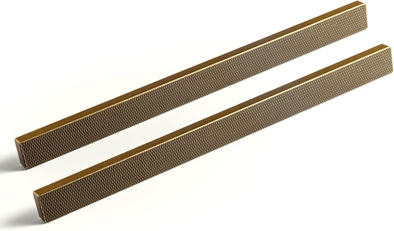 6 Tiradores Barra Latón Moleteado 10" Vintage para Cajones