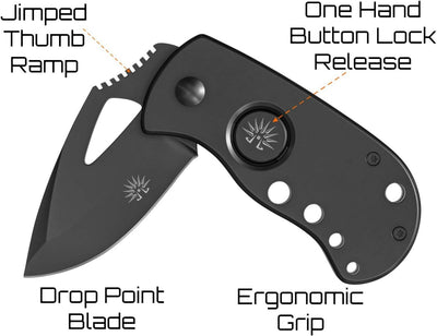 Cuchillo plegable EDC acero AUS8 clip profundo bloqueo