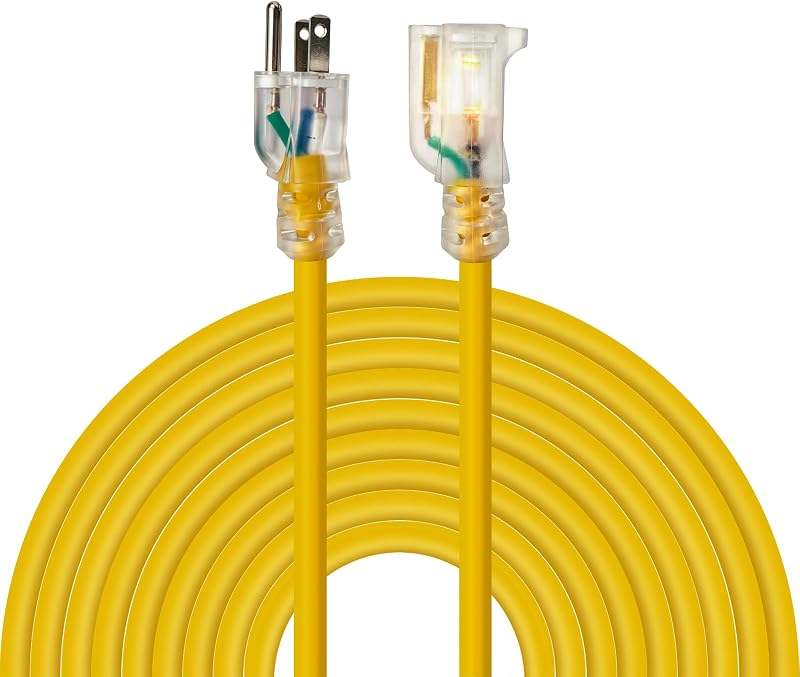 Cable extensión SJTW 50 ft exterior 15A 125V amarillo