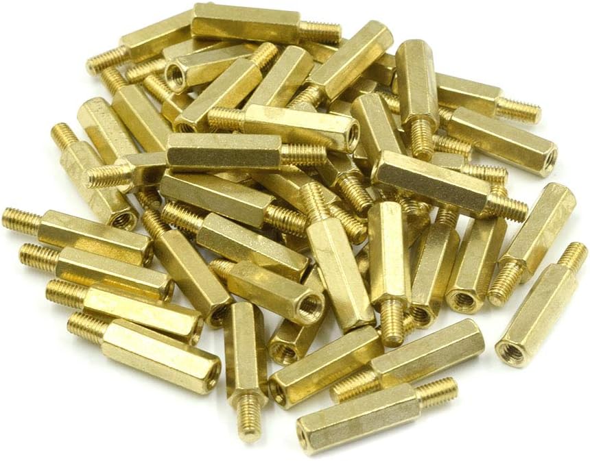 Separador macho hembra latón hexagonal 50 pzas