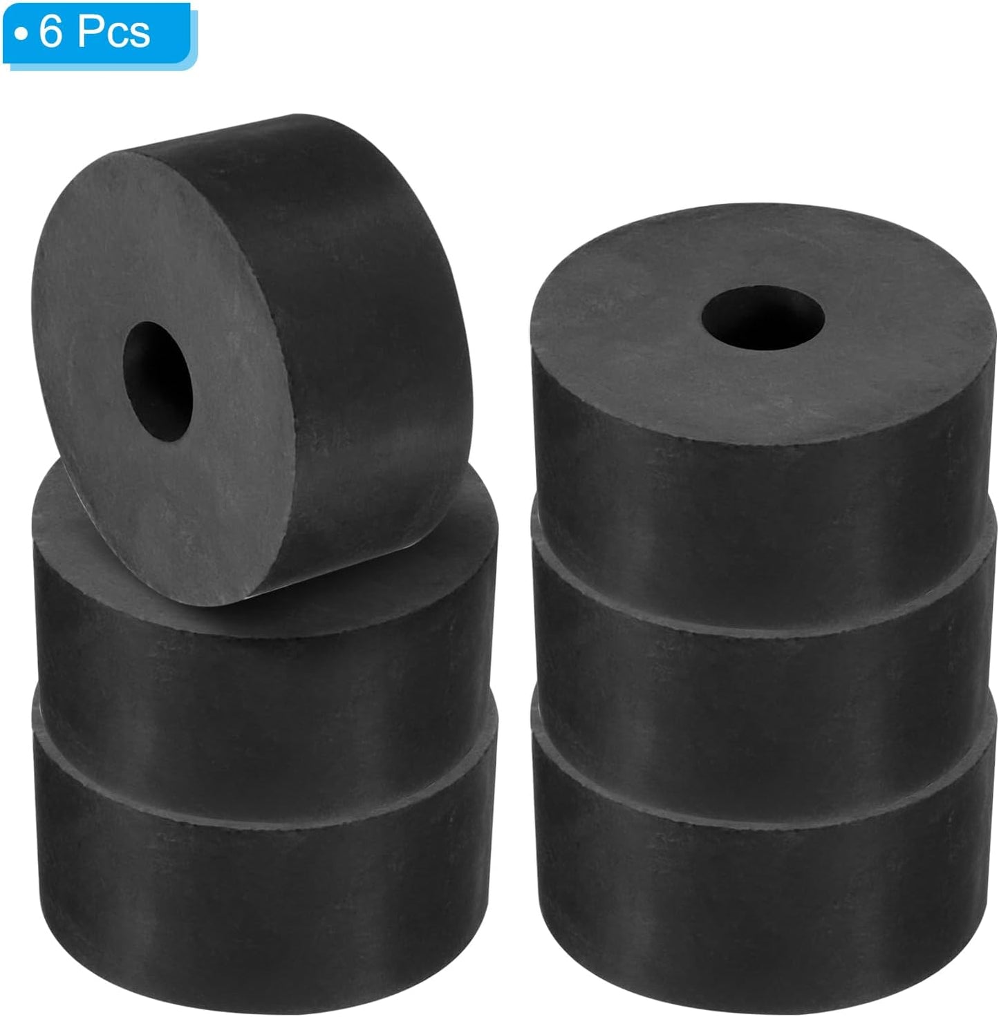 Espaciador goma neopreno 6 pzas 1.6pulg diam ext 0.39pulg diam int