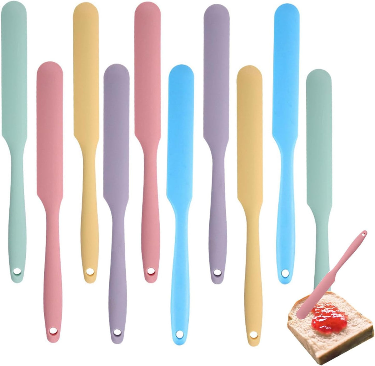 10 Espátulas Silicona Antiadherentes para Hornear y Cocina
