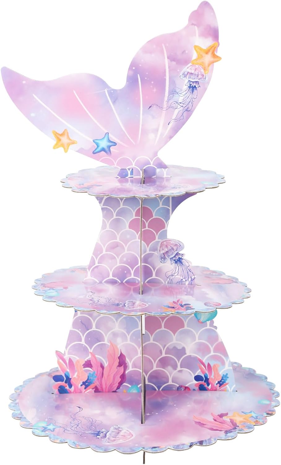 Soporte 3 niveles cupcakes temática oceánica sirena