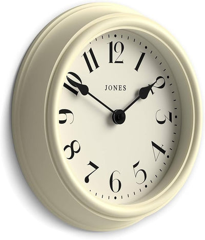 Reloj pared redondo 9.1pulg color crema diseño elegante