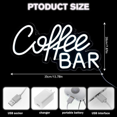 Letrero neón LED decoración cafetería tienda barra café