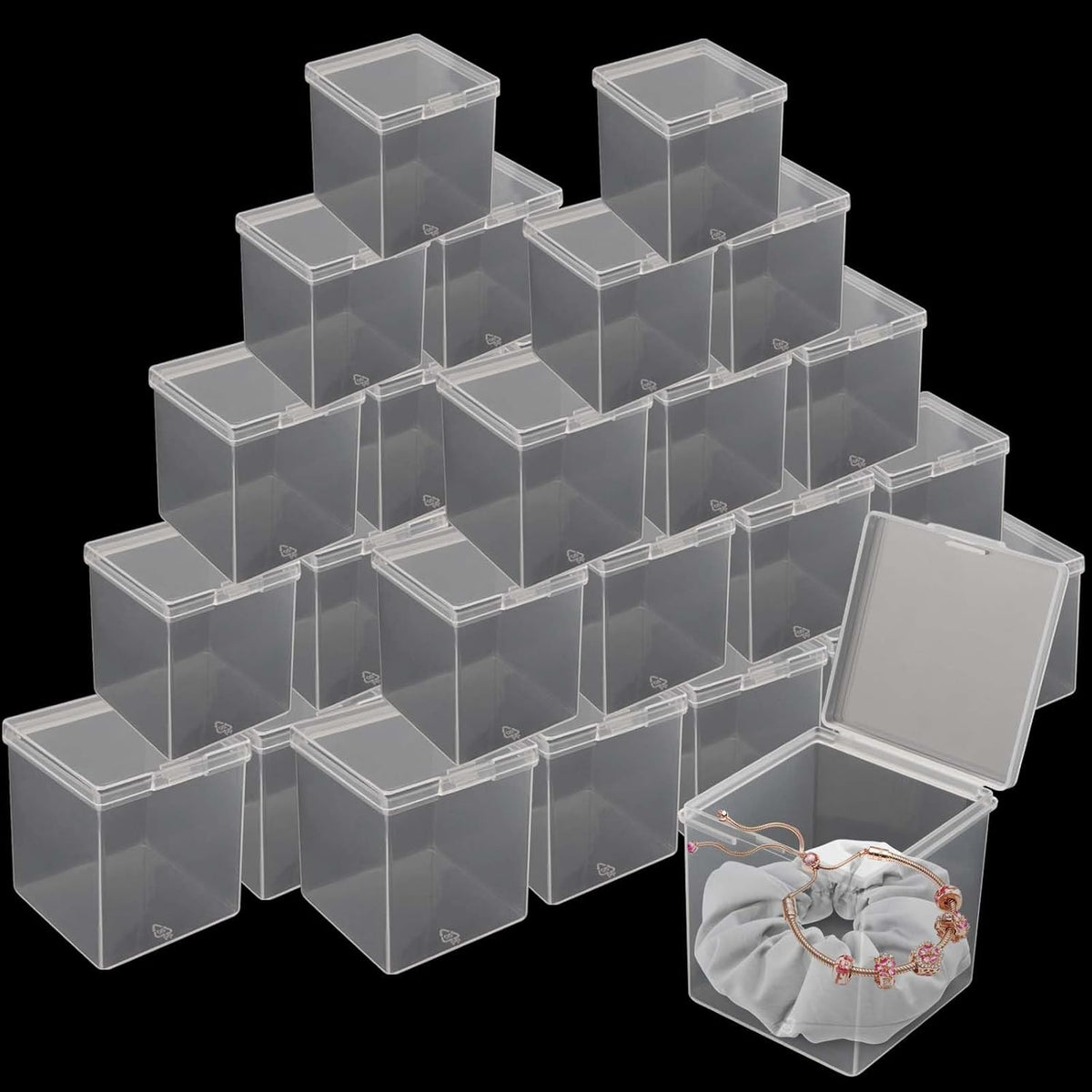 72 Cajas Plástico Transparente para Cuentas Botones Dulces