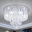 Lámpara techo cristal gota plateada 6 luces 22x13pulg