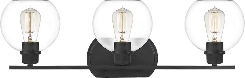 Lámpara baño 3 luces 100W color negro mate